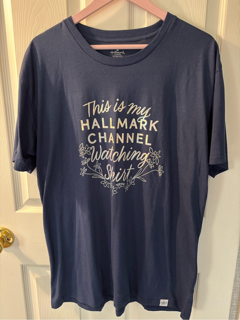 Hallmark Navy Short Sleeve Graphic Tee with White Script